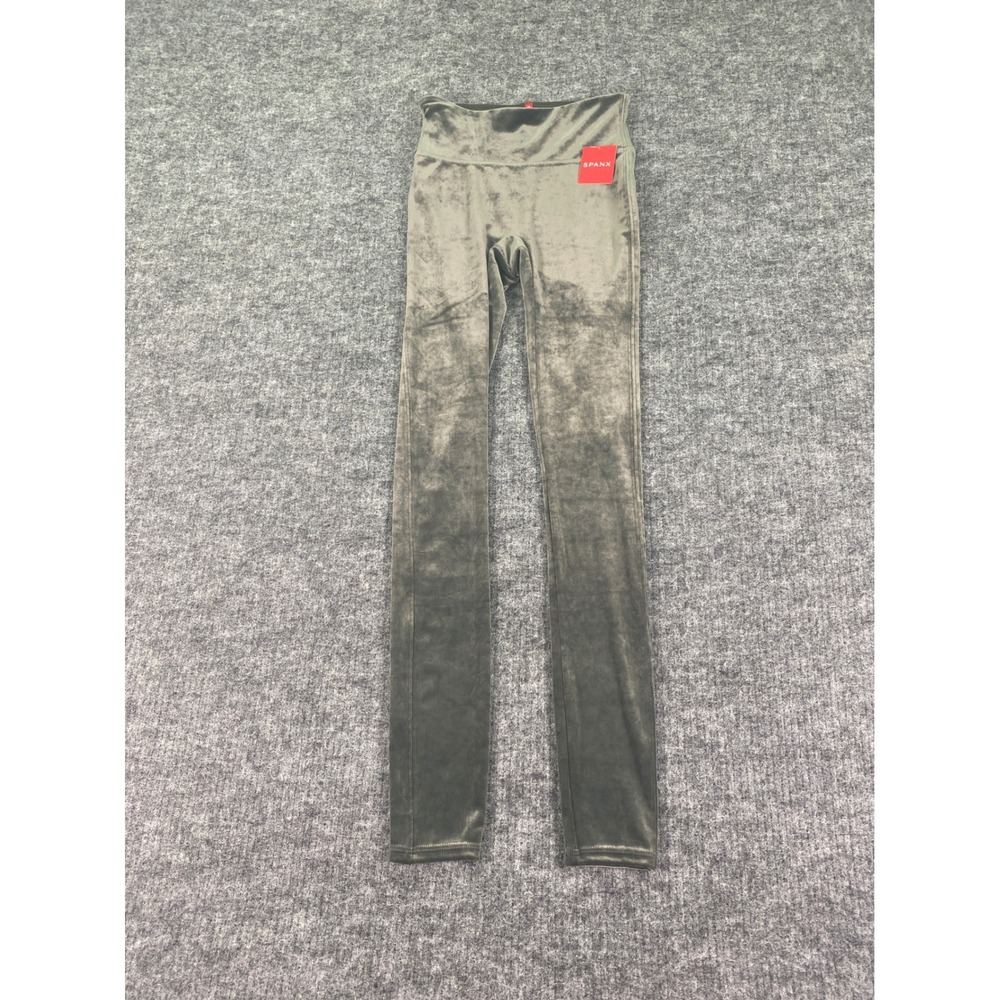 Spanx Velvet Leggings Olive Green High Waisted XS Extra Small